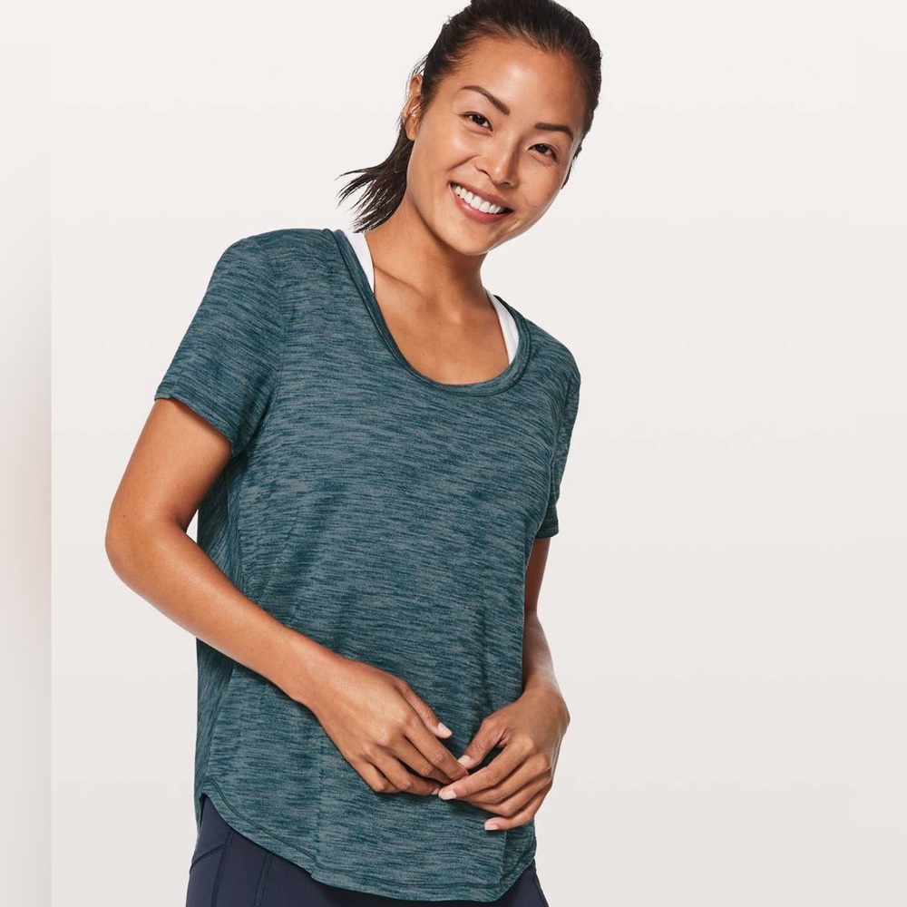 Lululemon Meant to Move Tee Heathered Nile Blue 4